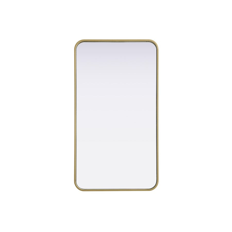 Elegant Decor Contour Metal Rectangle Mirror 20X36, Brass