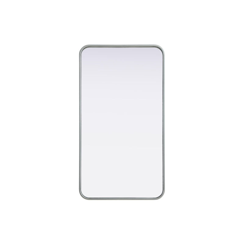 Elegant Decor Contour Metal Rectangle Mirror 20X36, Silver