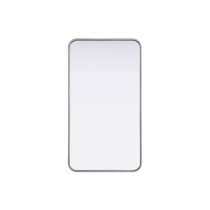 Elegant Decor Contour Metal Rectangle Mirror 20X36, Silver