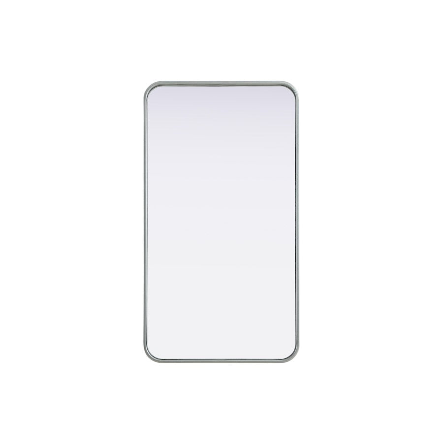 Elegant Decor Contour Metal Rectangle Mirror 20X36, Silver