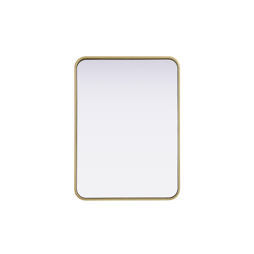 Elegant Decor Contour Metal Rectangle Mirror 22X30, Brass
