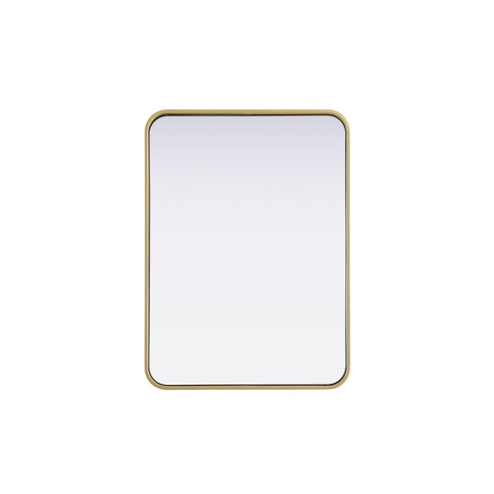 Elegant Decor Contour Metal Rectangle Mirror 22X30, Brass