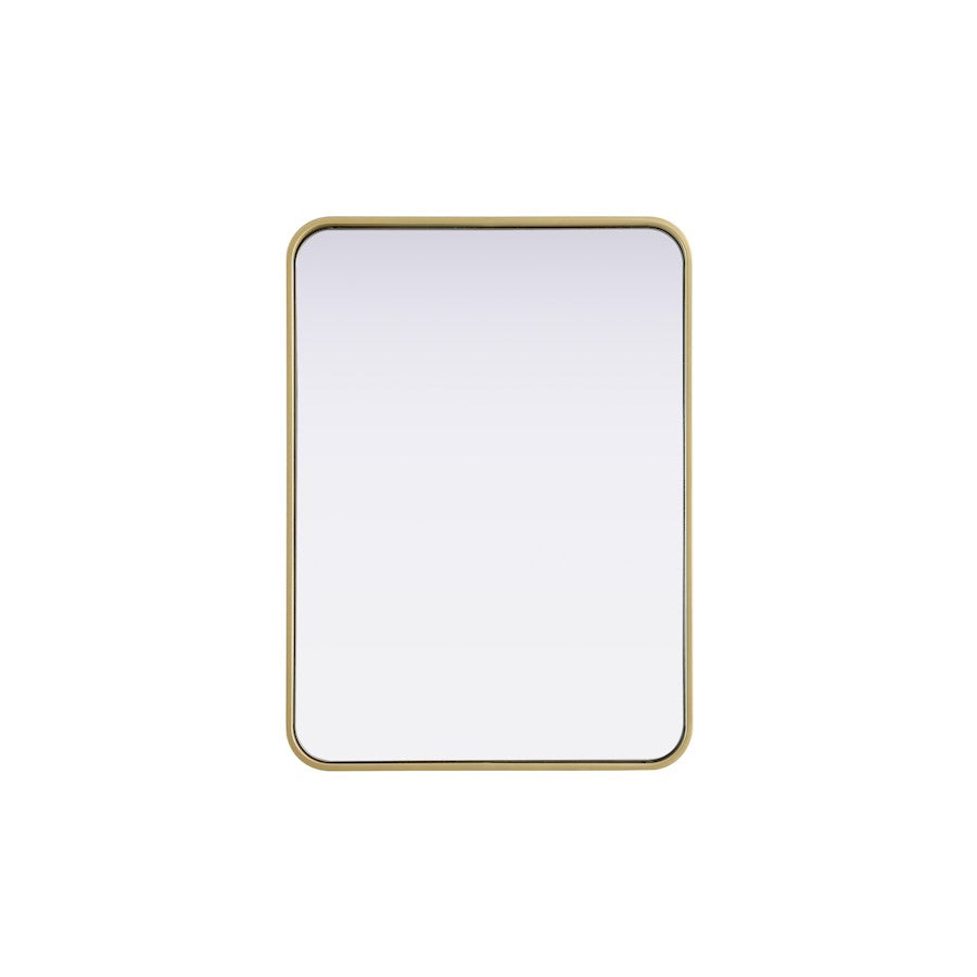 Elegant Decor Contour Metal Rectangle Mirror 22X30, Brass