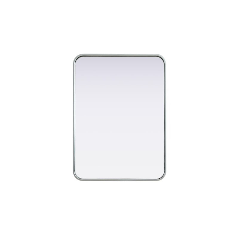 Elegant Decor Contour Metal Rectangle Mirror 22X30, Silver