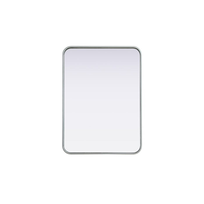 Elegant Decor Contour Metal Rectangle Mirror 22X30, Silver