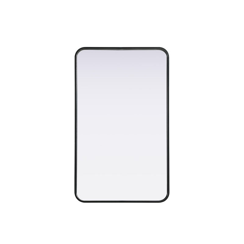 Elegant Decor Contour Metal Rectangle Mirror 22X36, Black