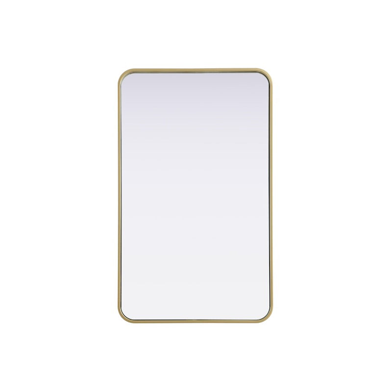 Elegant Decor Contour Metal Rectangle Mirror 22X36, Brass