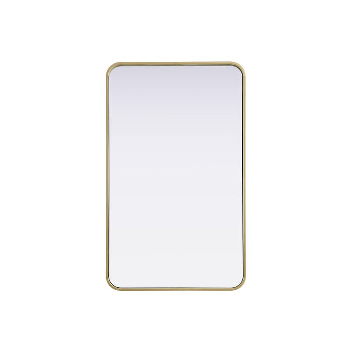 Elegant Decor Contour Metal Rectangle Mirror 22X36, Brass
