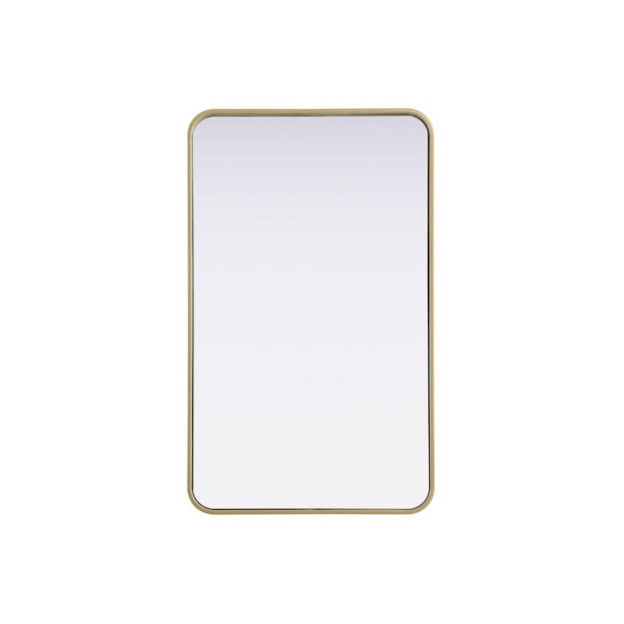 Elegant Decor Contour Metal Rectangle Mirror 22X36, Brass