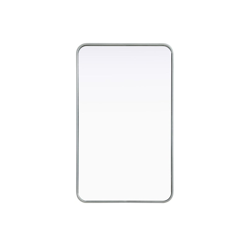 Elegant Decor Contour Metal Rectangle Mirror 22X36, Silver