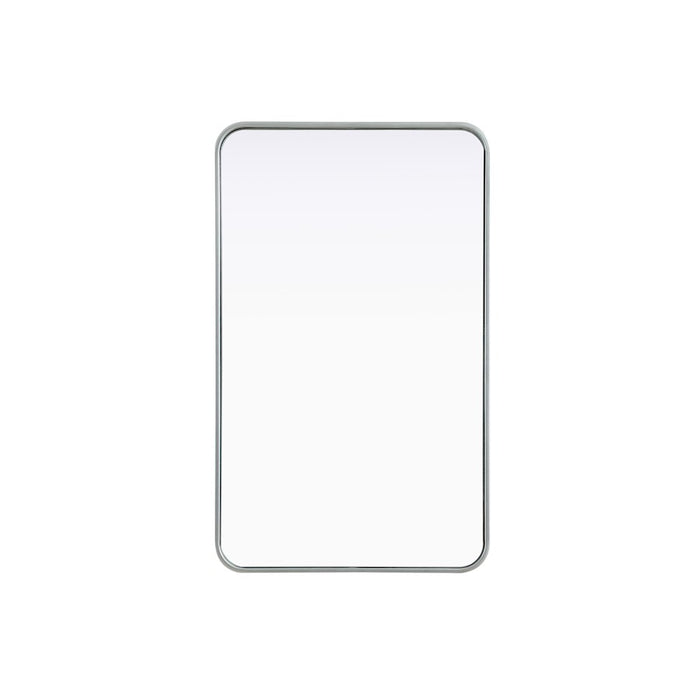Elegant Decor Contour Metal Rectangle Mirror 22X36, Silver