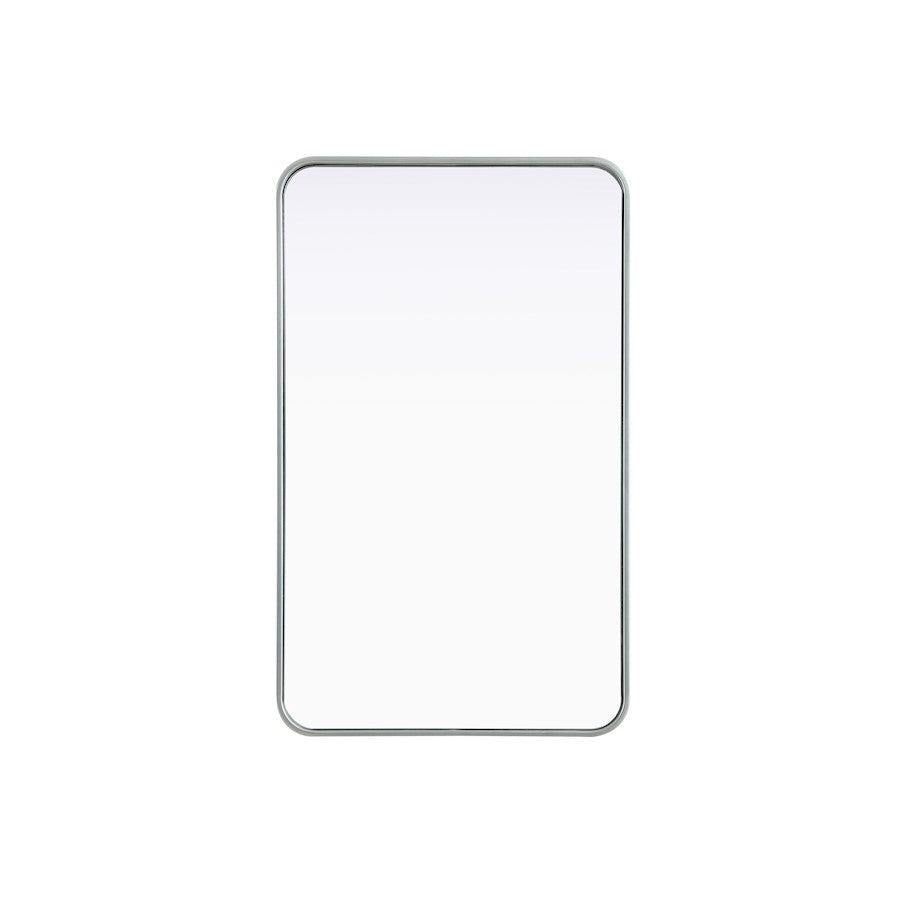 Elegant Decor Contour Metal Rectangle Mirror 22X36, Silver