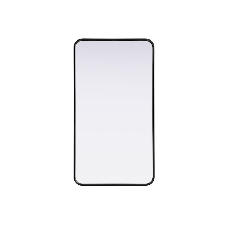 Elegant Decor Contour Metal Rectangle Mirror 22X40, Black