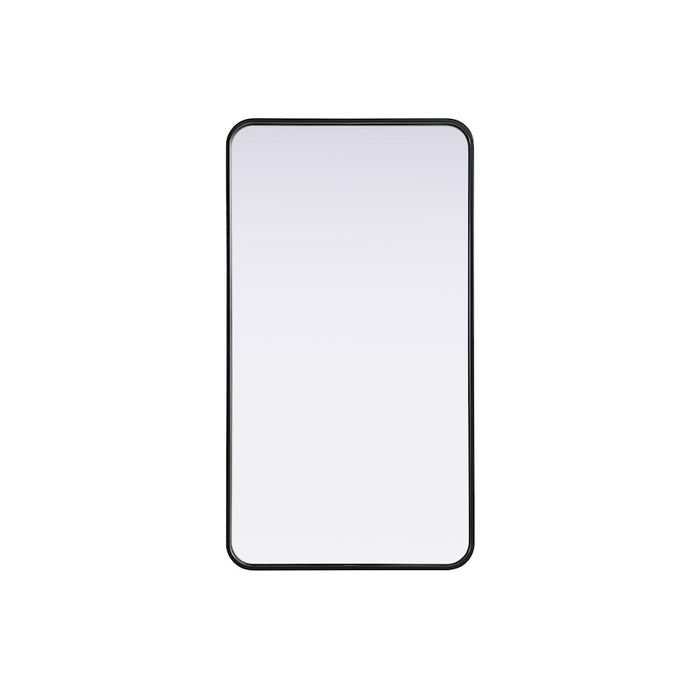 Elegant Decor Contour Metal Rectangle Mirror 22X40, Black