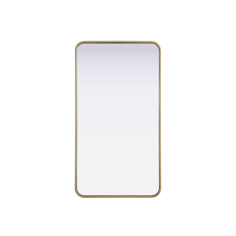 Elegant Decor Contour Metal Rectangle Mirror 22X40, Brass