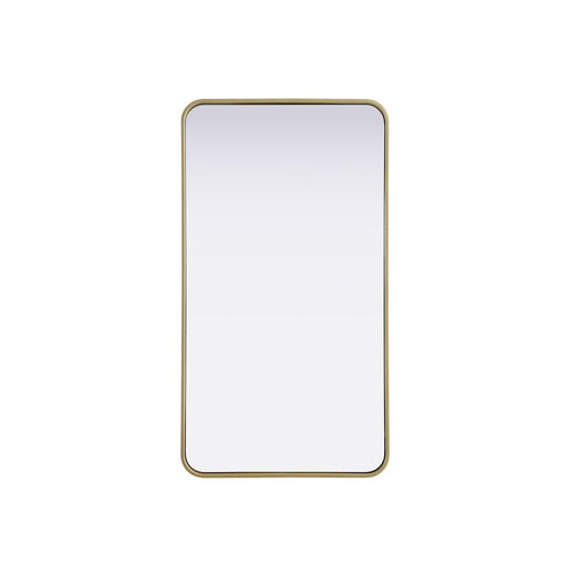 Elegant Decor Contour Metal Rectangle Mirror 22X40, Brass