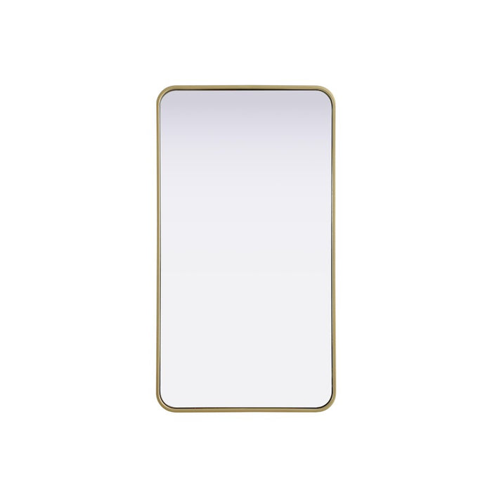 Elegant Decor Contour Metal Rectangle Mirror 22X40, Brass