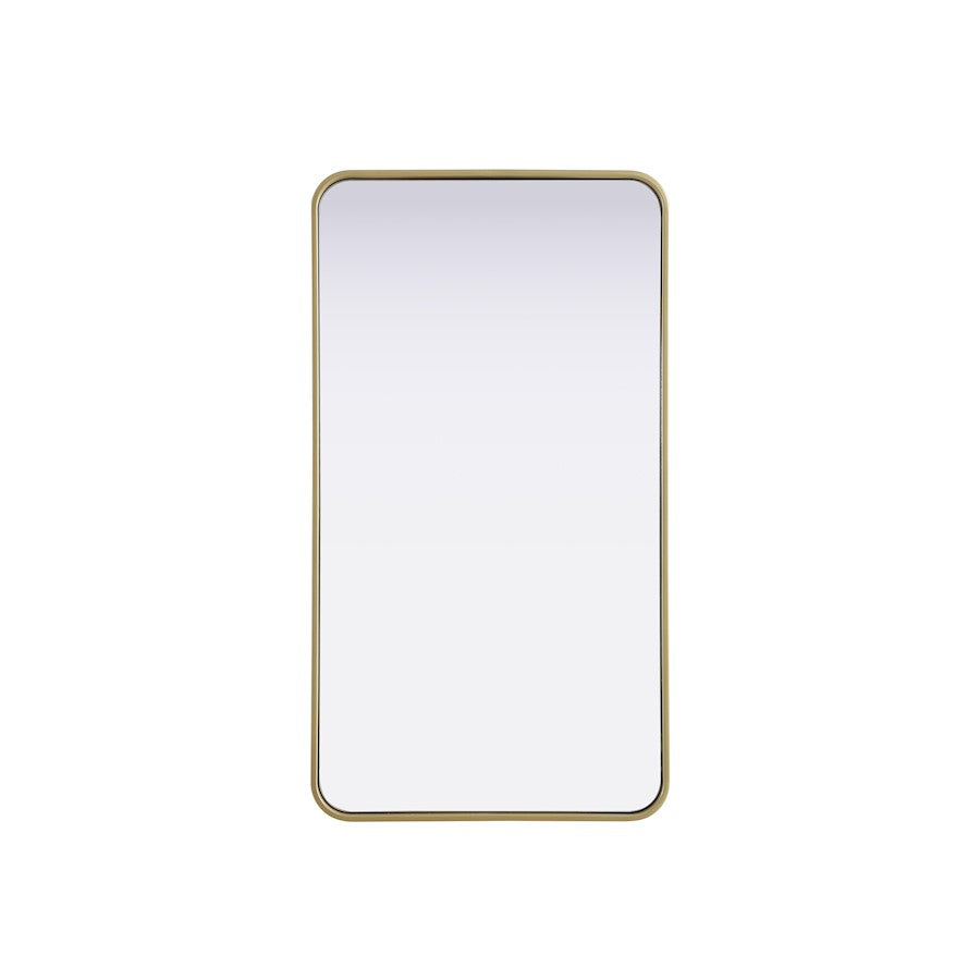 Elegant Decor Contour Metal Rectangle Mirror 22X40, Brass