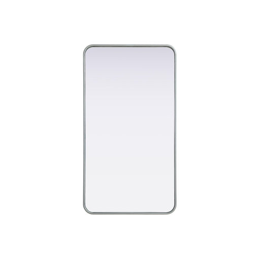Elegant Decor Contour Metal Rectangle Mirror 22X40, Silver
