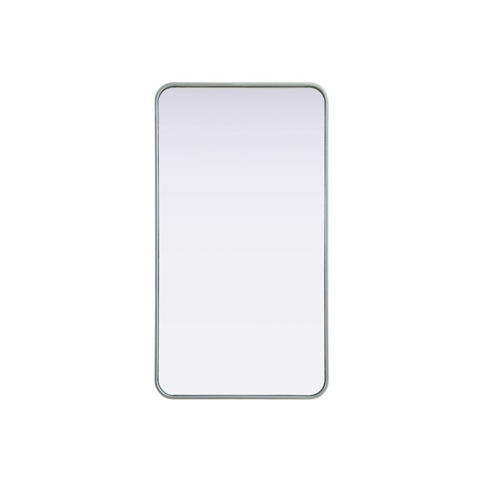 Elegant Decor Contour Metal Rectangle Mirror 22X40, Silver