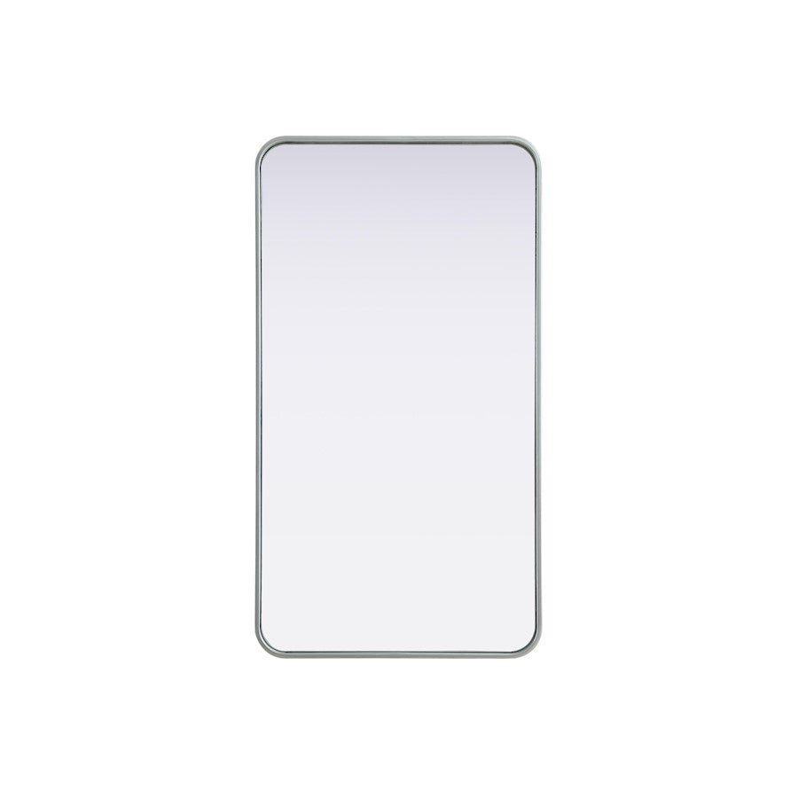 Elegant Decor Contour Metal Rectangle Mirror 22X40, Silver