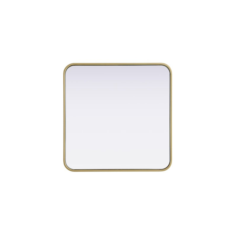 Elegant Decor Contour Metal Square Mirror 24X24, Brass