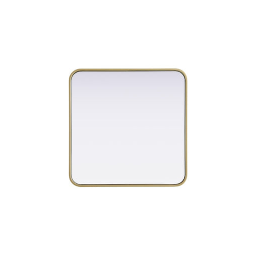 Elegant Decor Contour Metal Square Mirror 24X24, Brass