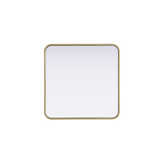 Elegant Decor Contour Metal Square Mirror 24X24, Brass
