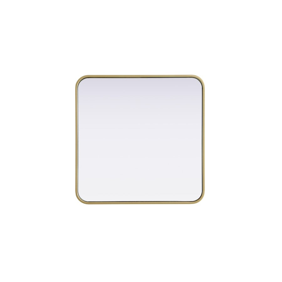 Elegant Decor Contour Metal Square Mirror 24X24, Brass