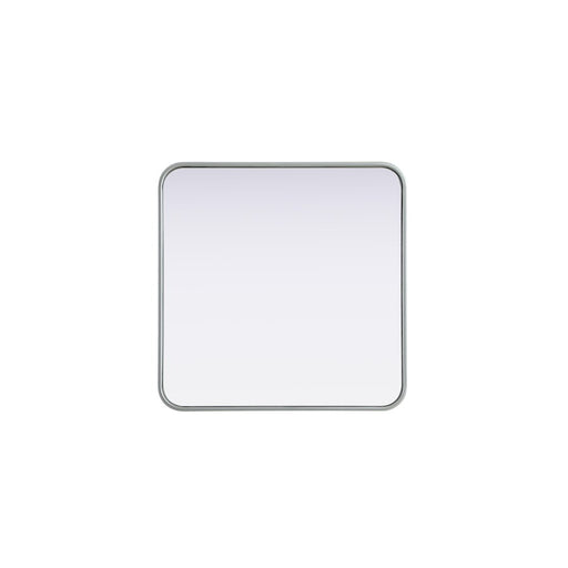 Elegant Decor Contour Metal Square Mirror 24X24, Silver