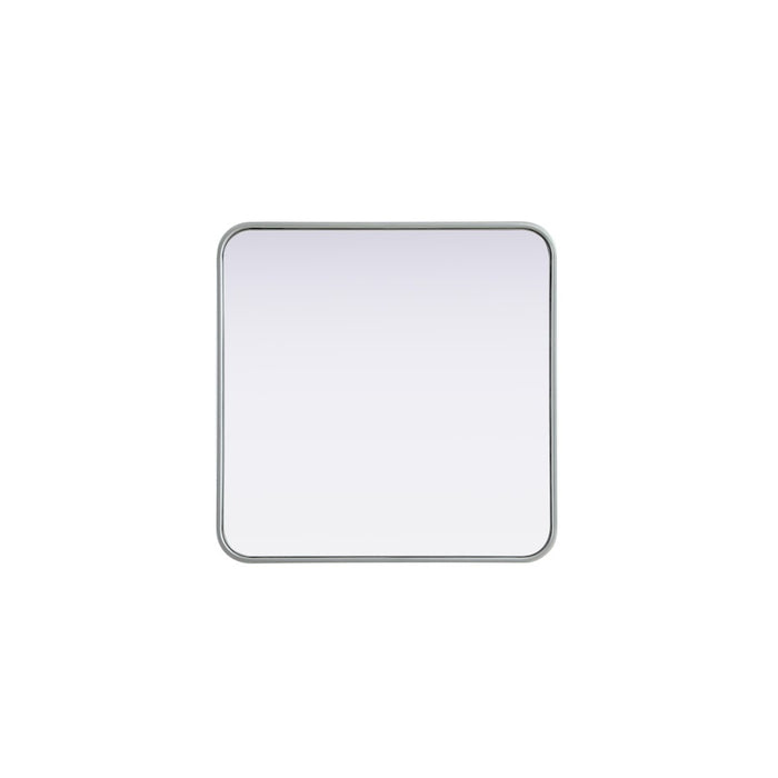 Elegant Decor Contour Metal Square Mirror 24X24, Silver
