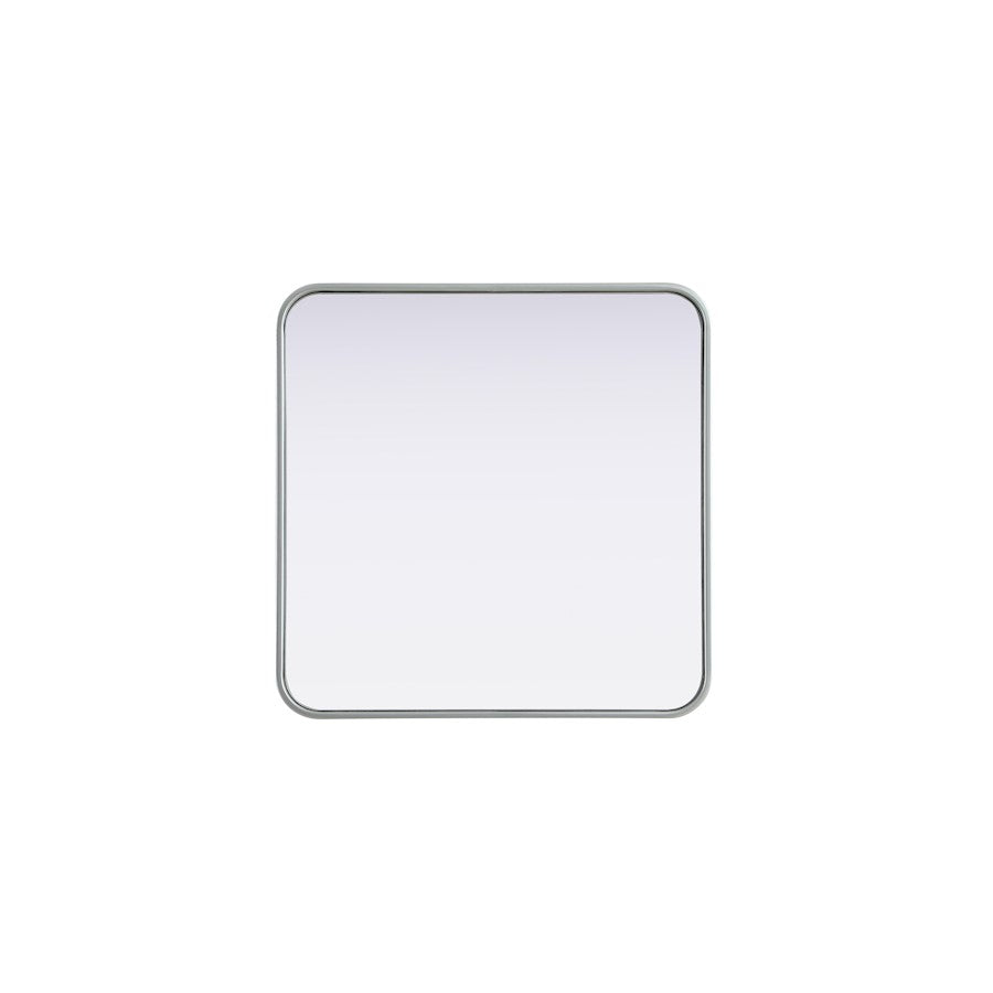 Elegant Decor Contour Metal Square Mirror 24X24, Silver