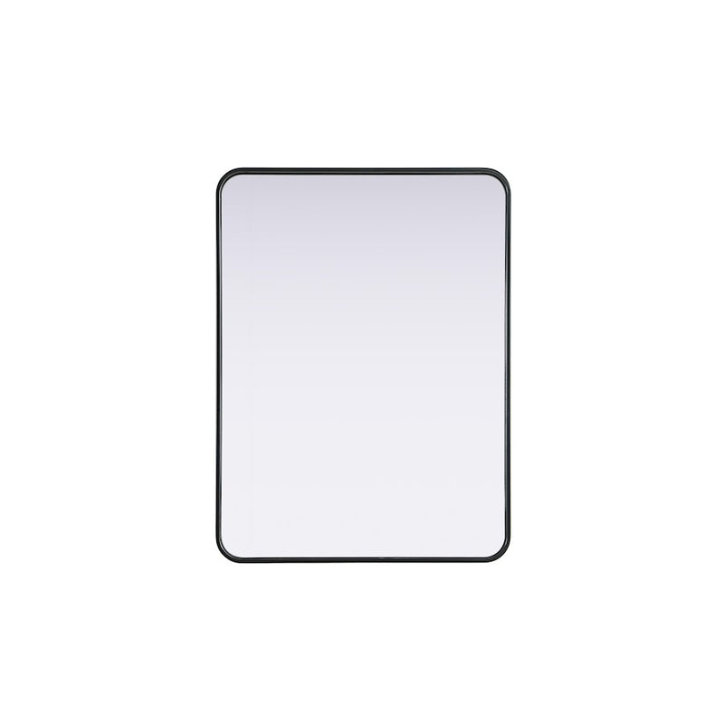 Elegant Decor Contour Metal Rectangle Mirror 24X32, Black