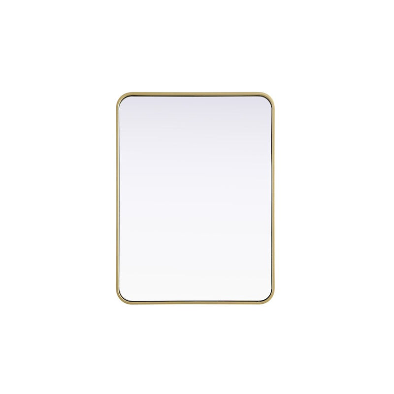 Elegant Decor Contour Metal Rectangle Mirror 24X32, Brass