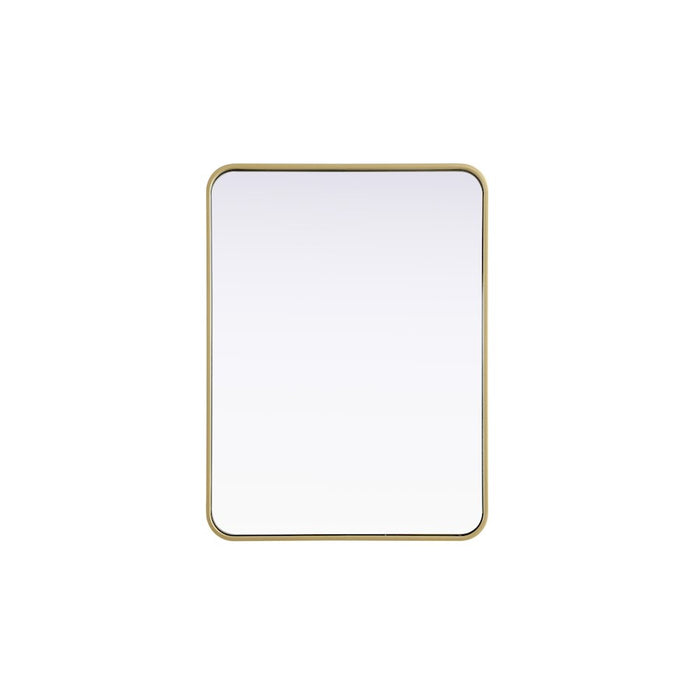 Elegant Decor Contour Metal Rectangle Mirror 24X32, Brass