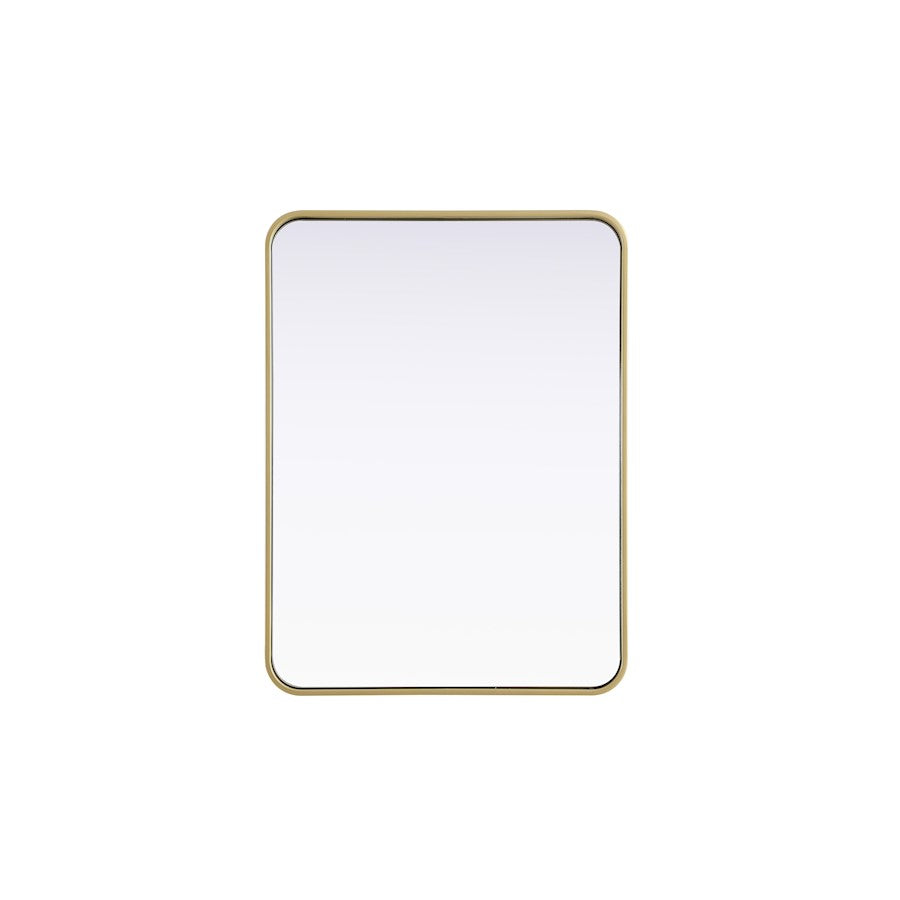 Elegant Decor Contour Metal Rectangle Mirror 24X32, Brass