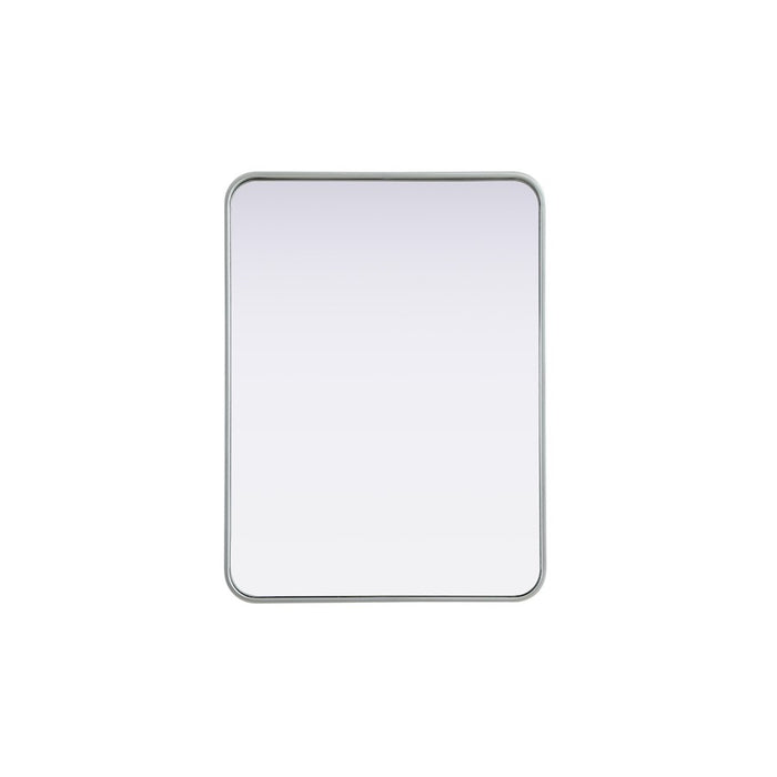 Elegant Decor Contour Metal Rectangle Mirror 24X32, Silver