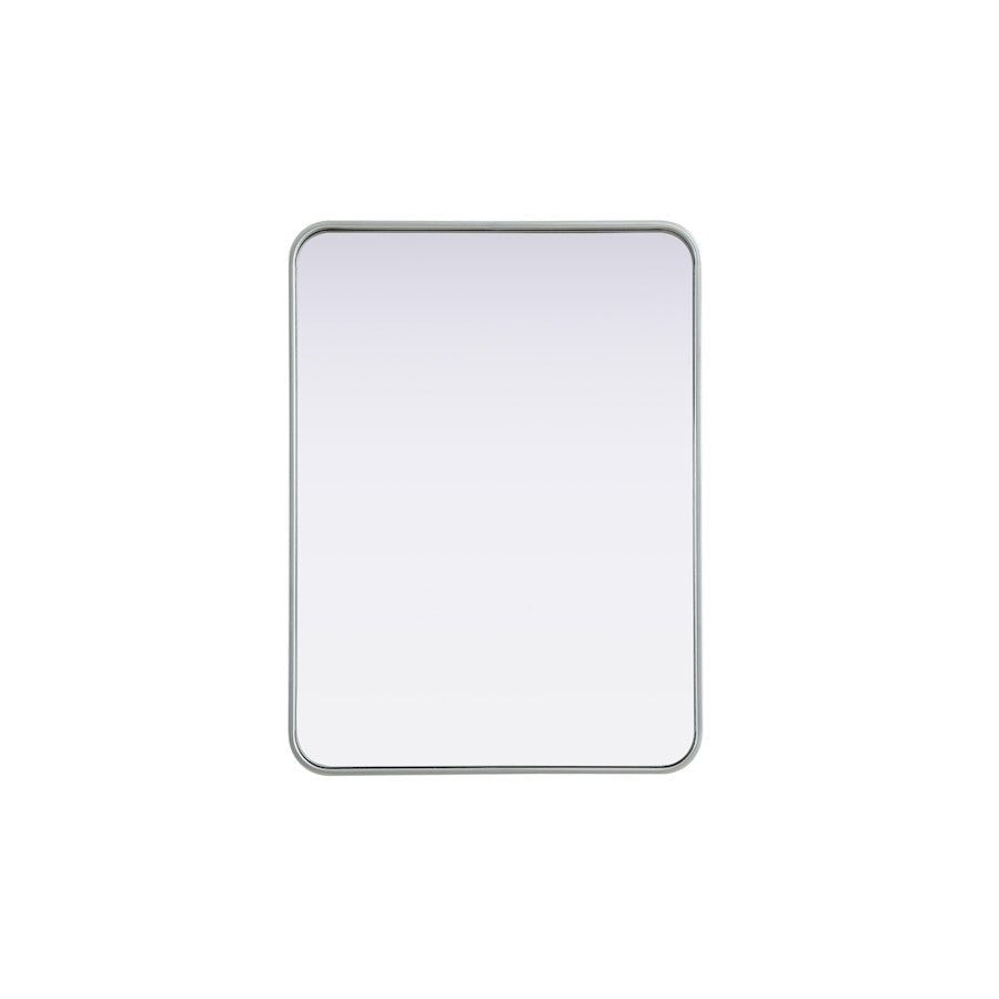 Elegant Decor Contour Metal Rectangle Mirror 24X32, Silver