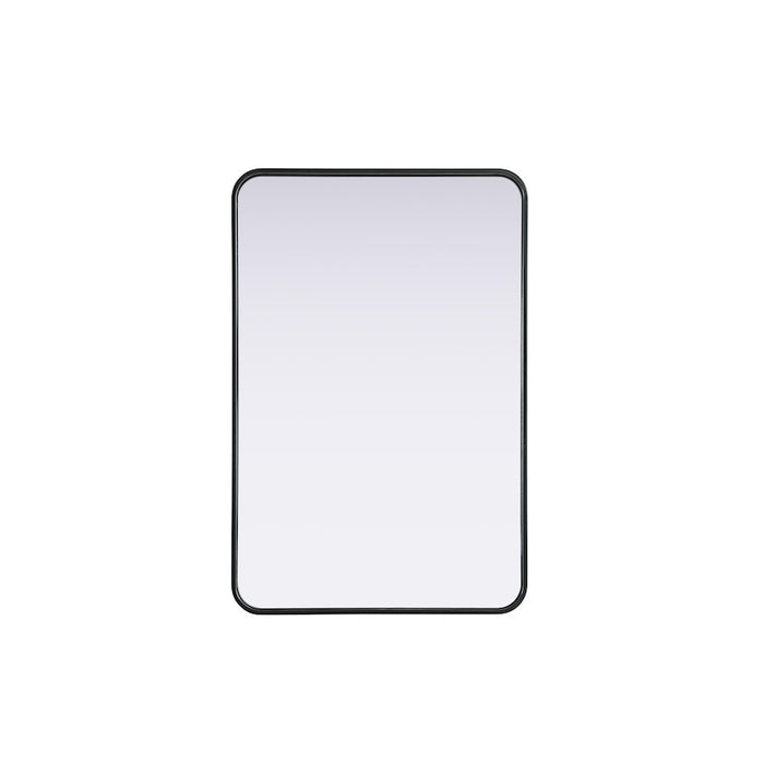 Elegant Decor Contour Metal Rectangle Mirror 24X36, Black