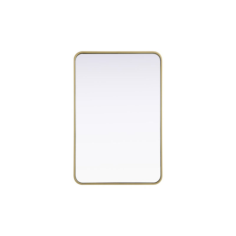 Elegant Decor Contour Metal Rectangle Mirror 24X36, Brass