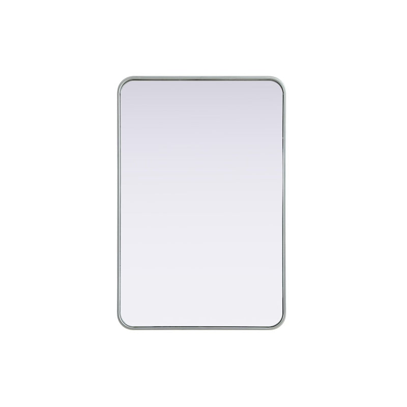 Elegant Decor Contour Metal Rectangle Mirror 24X36, Silver