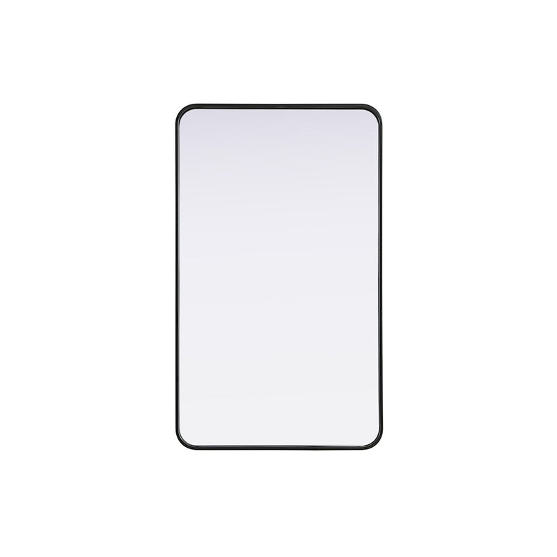 Elegant Decor Contour Metal Rectangle Mirror 24X40, Black