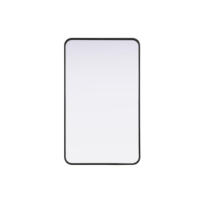 Elegant Decor Contour Metal Rectangle Mirror 24X40, Black