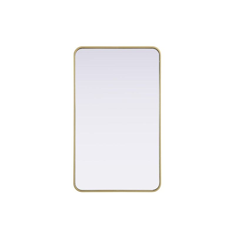 Elegant Decor Contour Metal Rectangle Mirror 24X40, Brass