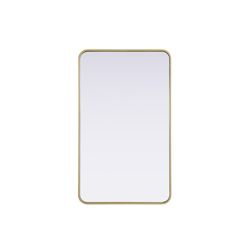 Elegant Decor Contour Metal Rectangle Mirror 24X40, Brass