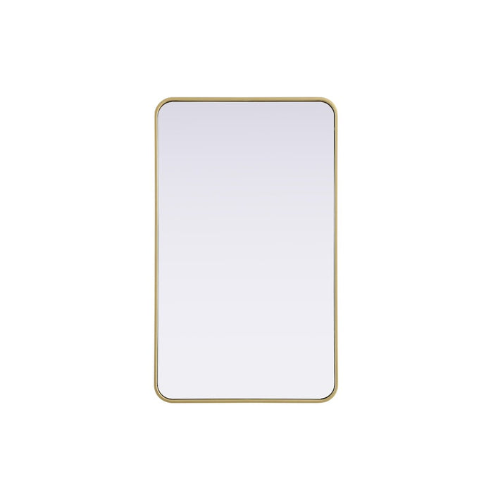 Elegant Decor Contour Metal Rectangle Mirror 24X40, Brass