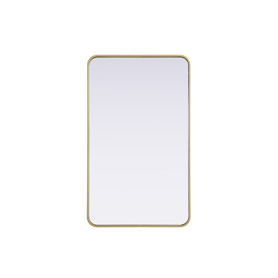 Elegant Decor Contour Metal Rectangle Mirror 24X40, Brass