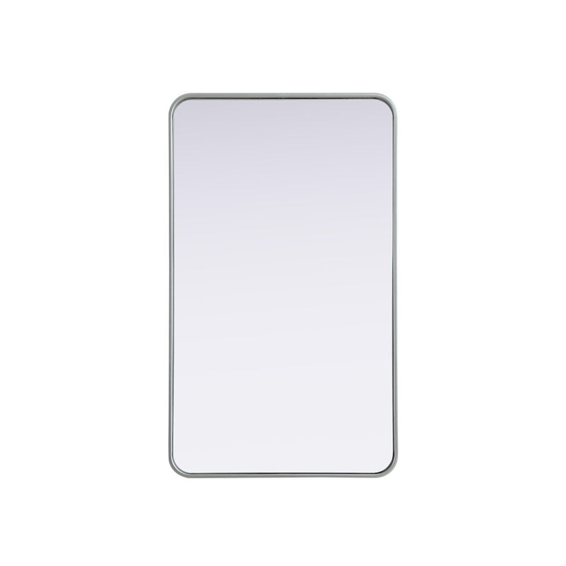 Elegant Decor Contour Metal Rectangle Mirror 24X40, Silver