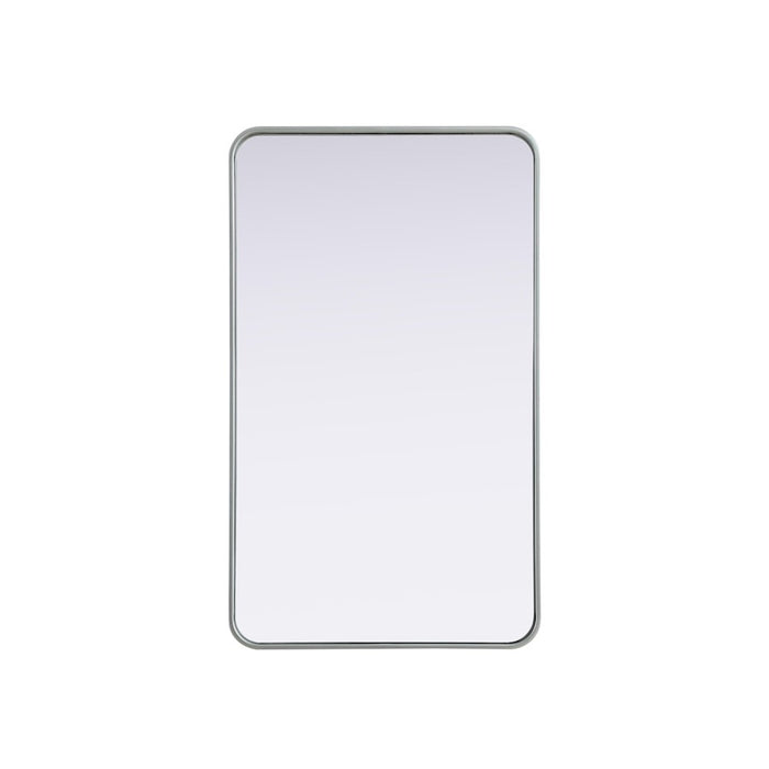 Elegant Decor Contour Metal Rectangle Mirror 24X40, Silver