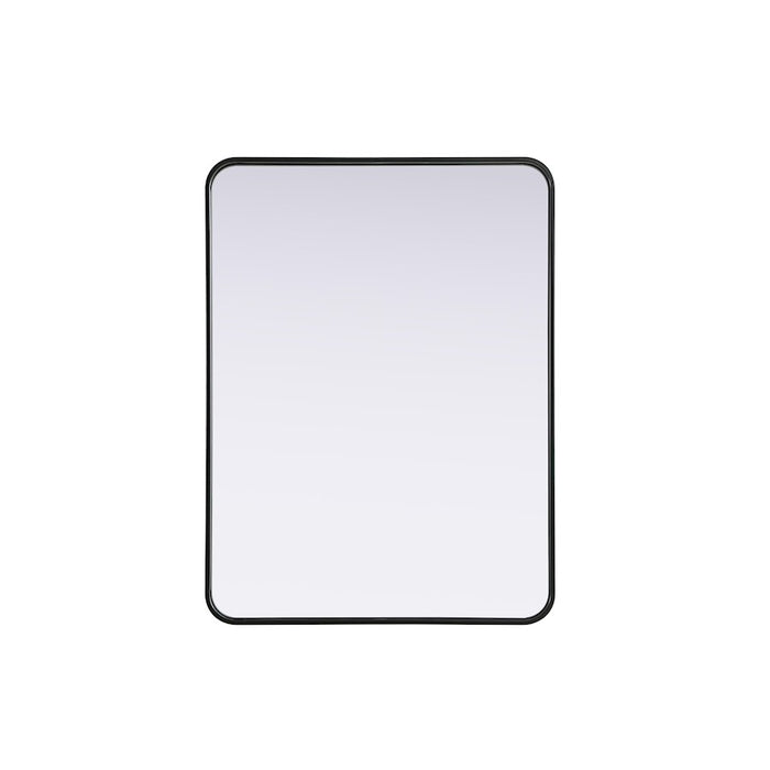 Elegant Decor Contour Metal Rectangle Mirror 27X36, Black